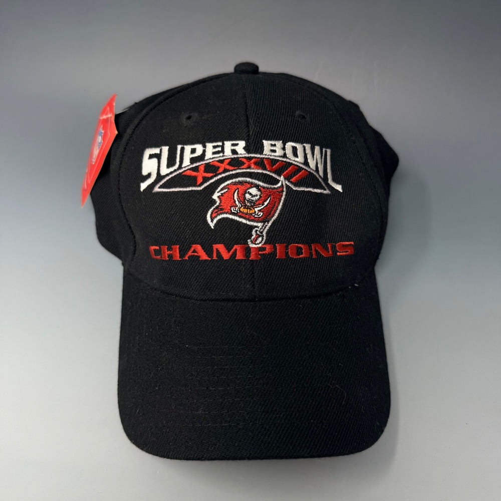 Vintage Tampa Bay‎ Buccaneers Super Bowl XXXVII Champions Hat Otto NFL Black NWT